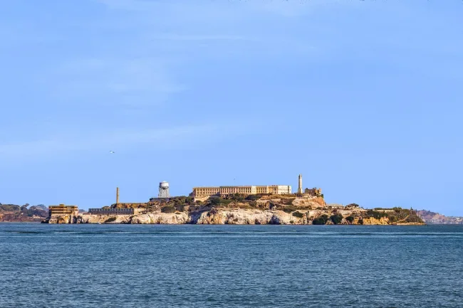 image of alcatraz island as seen from san francisco bay