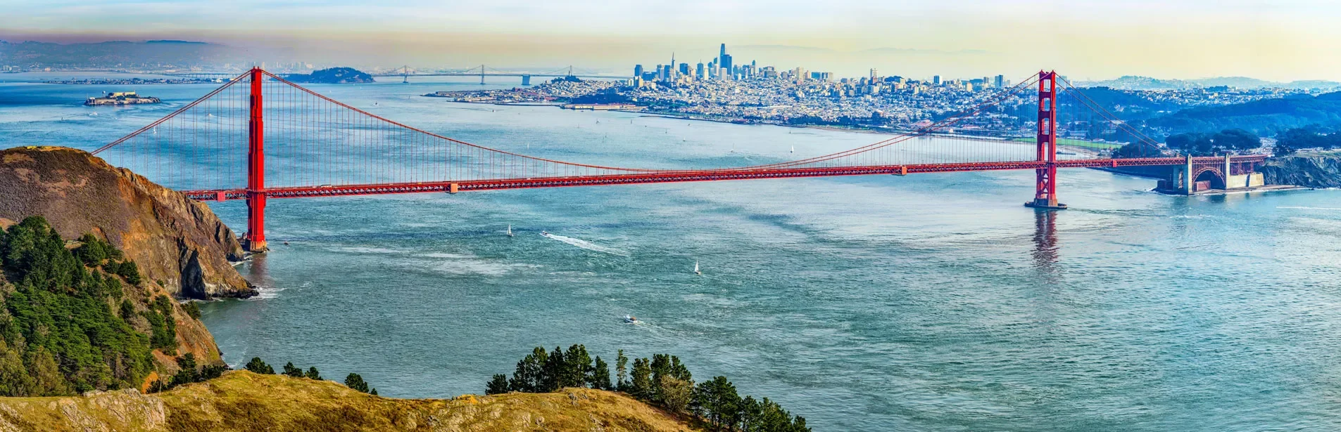 aerial image of the golden gate bridge and san francisco bay in the day time